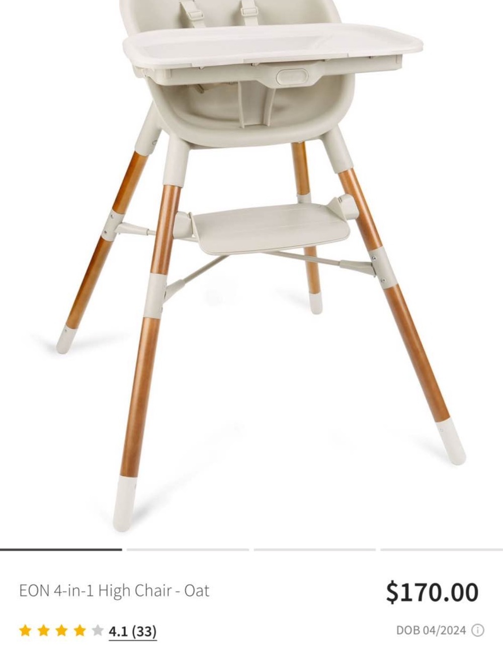 Skip Hop 4-in-1 Kids High Chair - Oat